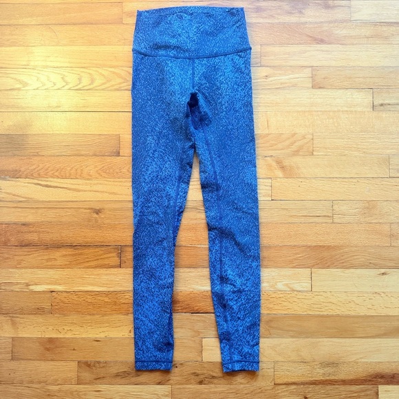 lululemon athletica Pants - LULULEMON WUNDER UNDER Blue Patterned 28” size 4
